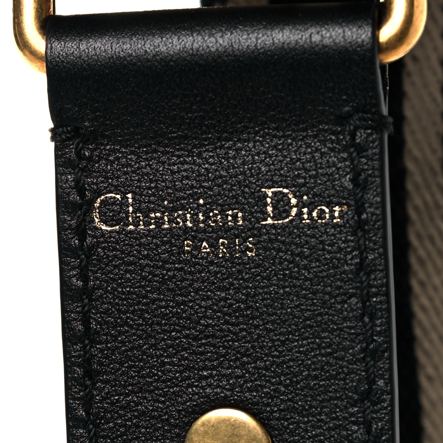 Canvas Embroidered Shoulder Strap Black