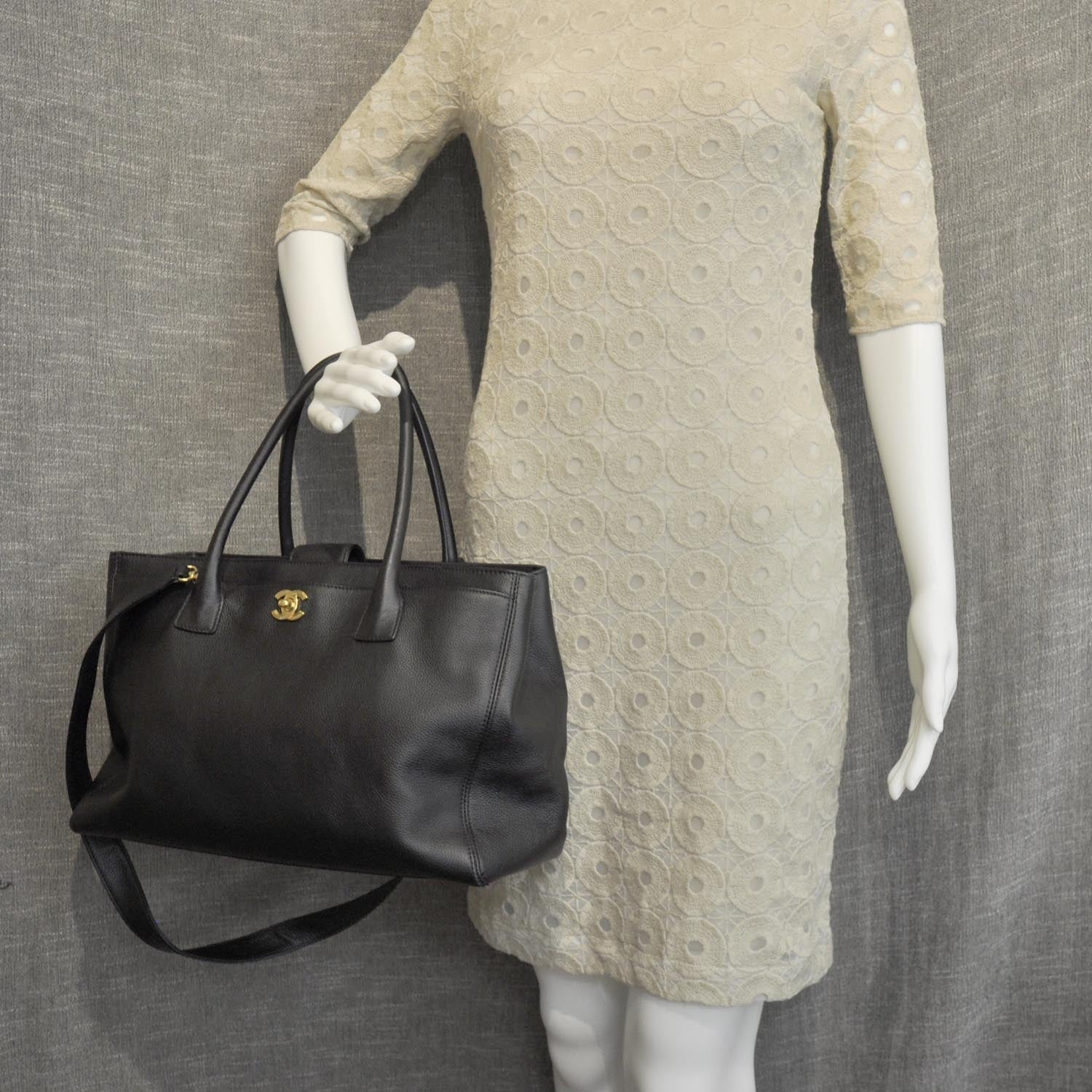 Chanel Caviar Cerf Executive Shopper Tote Black GHW 2 of 12