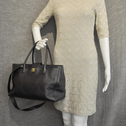 Chanel Caviar Cerf Executive Shopper Tote Black GHW 2 of 12