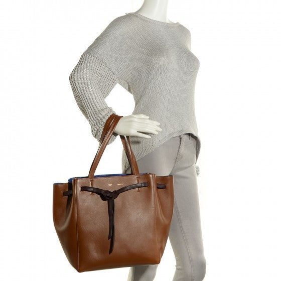 Sleek Calfskin Small Cabas Phantom Tan