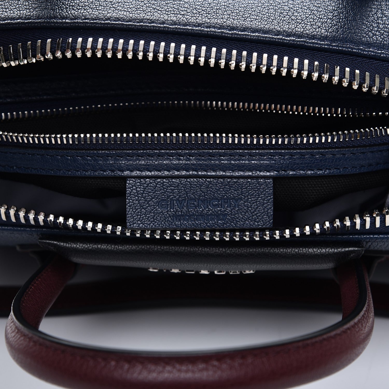 Givenchy Sugar Goatskin Tri-Color Small Antigona Navy Burgundy 7 of 13