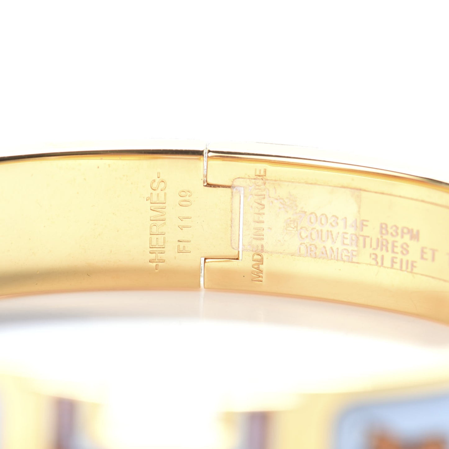 Enamel Printed Narrow Couvertures et Tenues de Jour Clic Clac H Bracelet PM Orange Blue