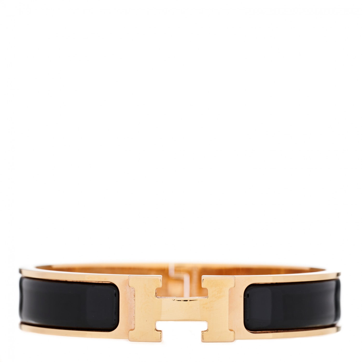 Hermes Enamel Narrow Clic Clac H Bracelet PM Black 1 of 4