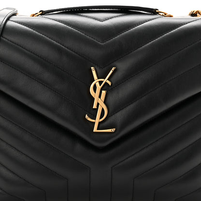 Saint Laurent Calfskin Y Quilted Monogram Medium Loulou Chain Satchel Black 8 of 10