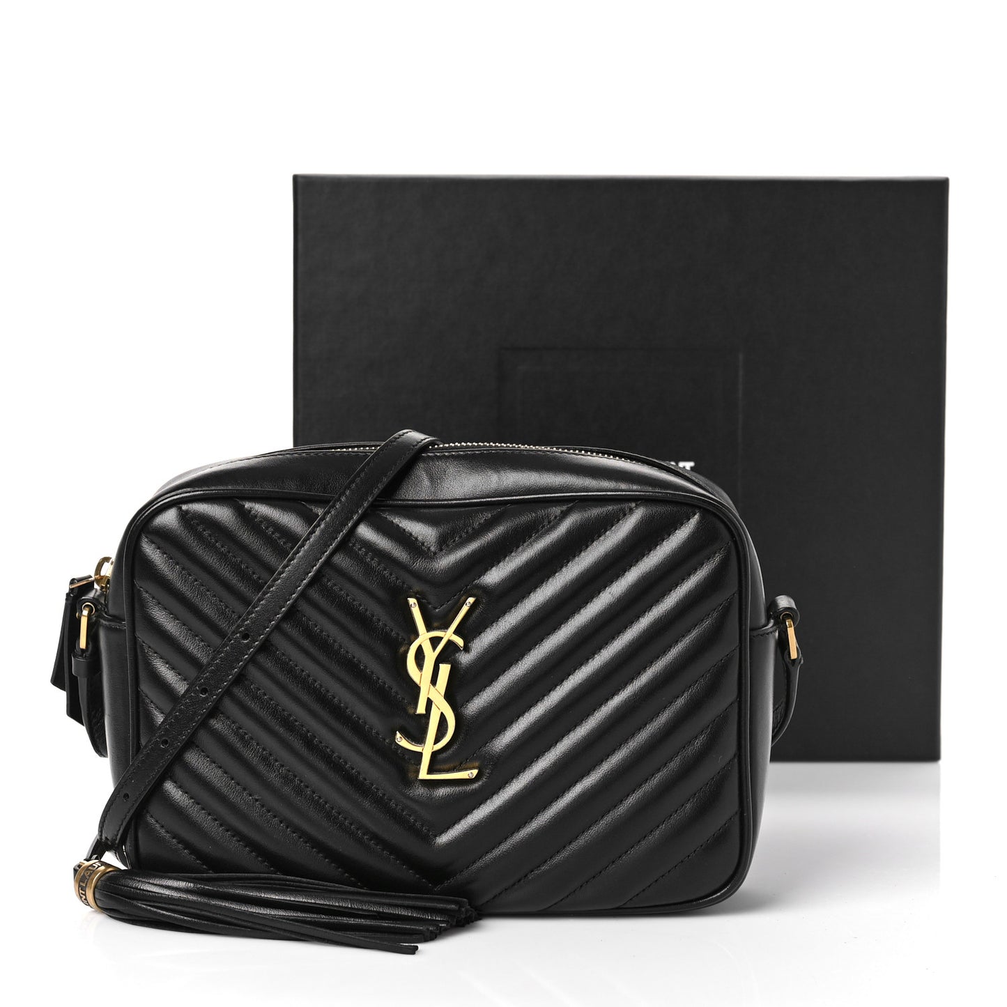 Calfskin Matelasse Monogram Lou Camera Bag Black