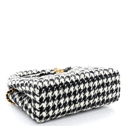Chanel Tweed Houndstooth Quilted Nano Kelly Shopper Black White 4 of 11