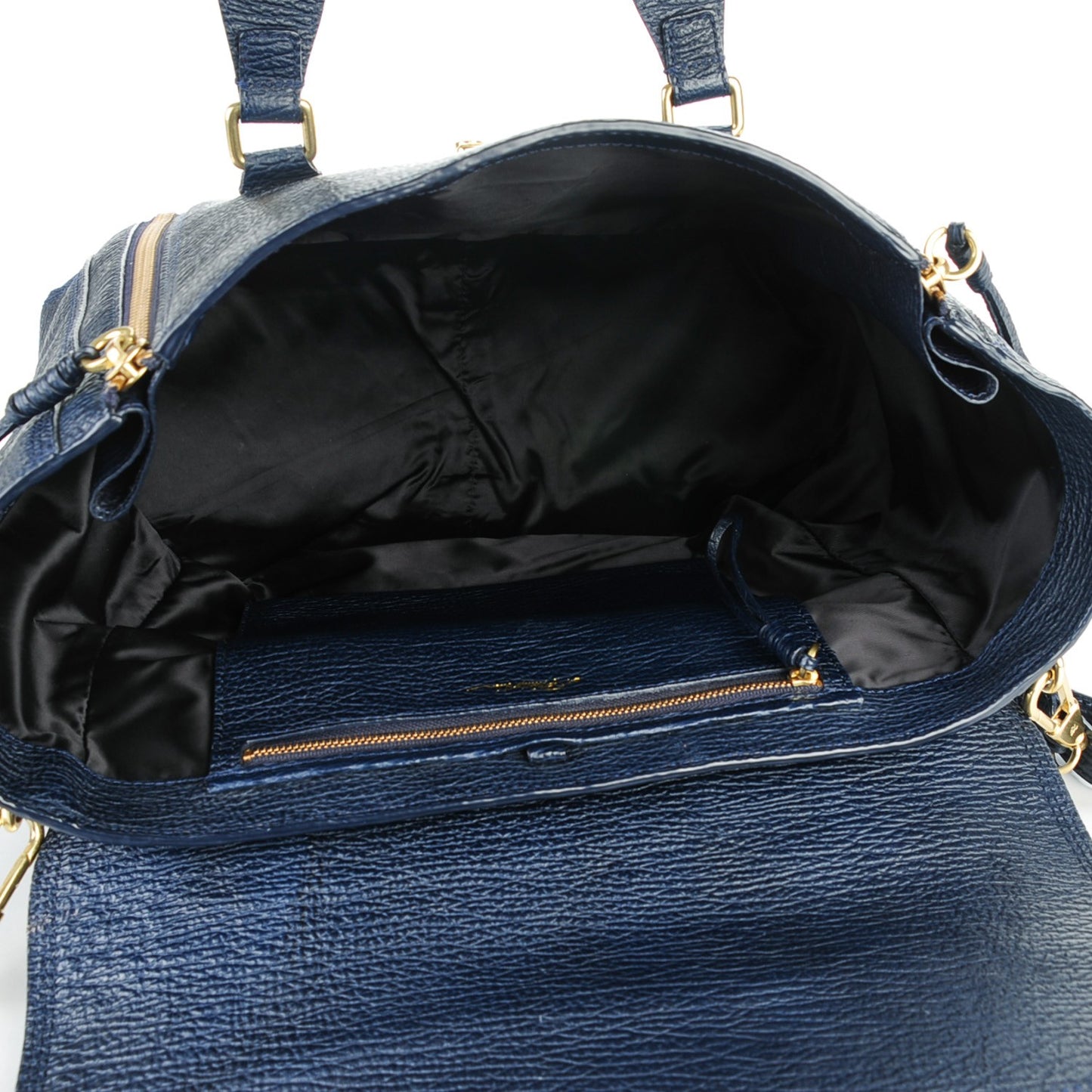 3.1 Textured Calfskin Large Pashli Satchel Ink