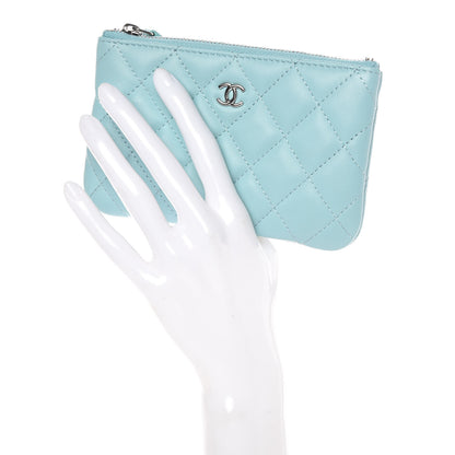 Chanel Lambskin Quilted Small Cosmetic Case Light Blue 2 of 9