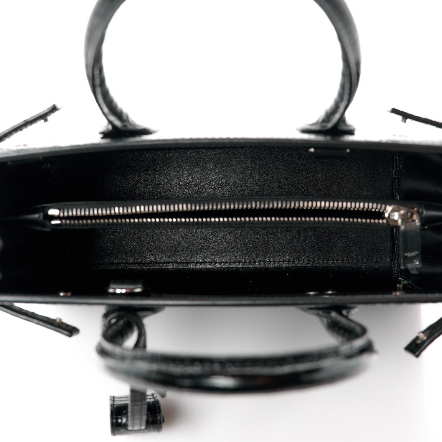 Saint Laurent Calfskin Crocodile Embossed Baby Sac De Jour Black 5 of 11