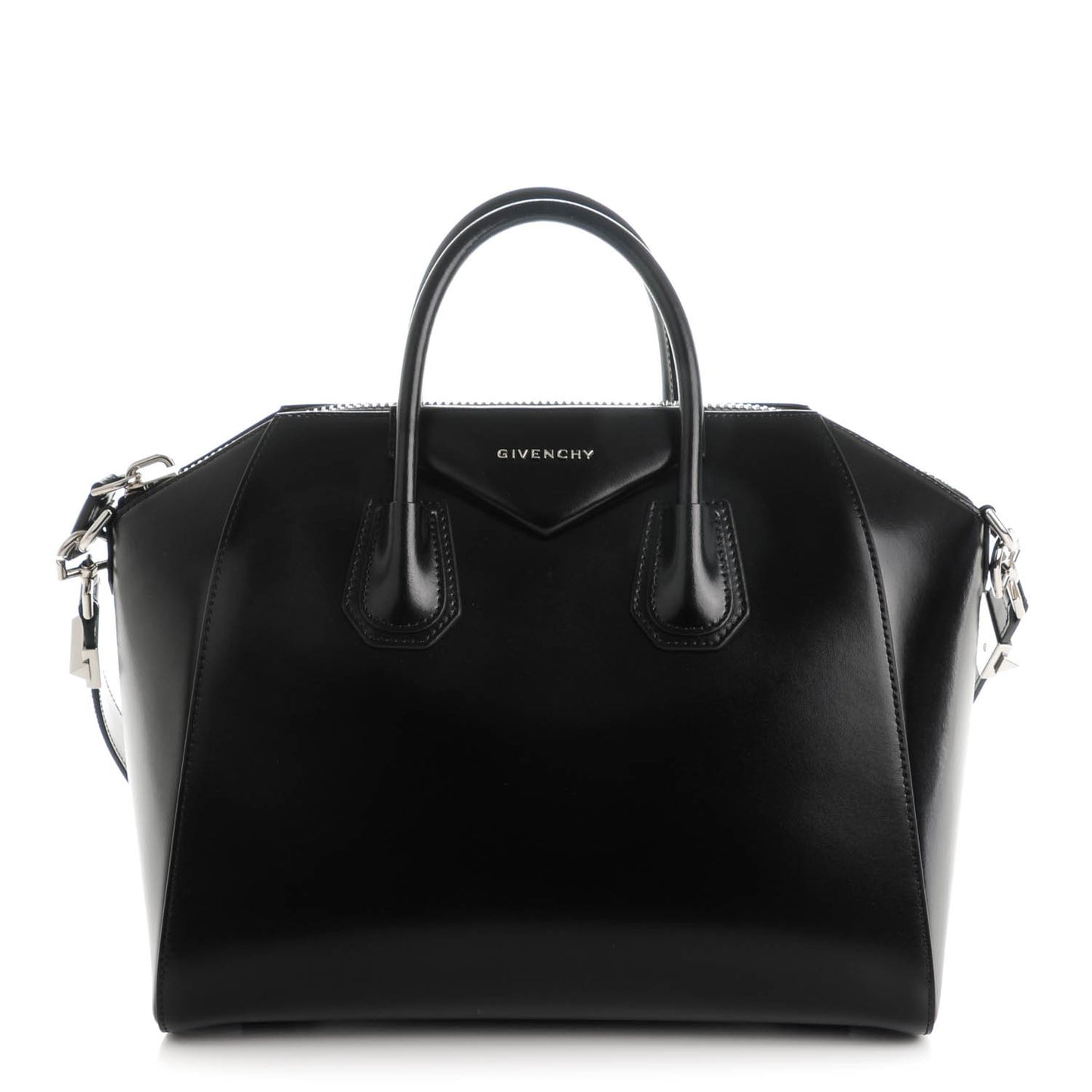 Shiny Lord Calfskin Medium Antigona Black
