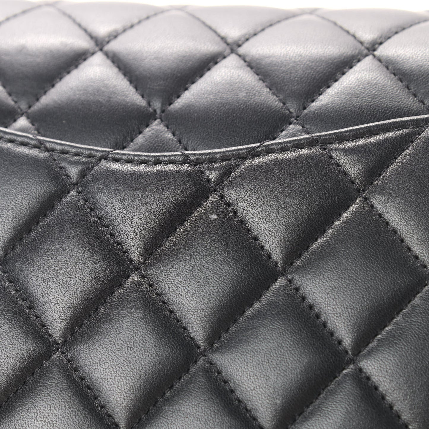 Lambskin Quilted Small Double Flap Black