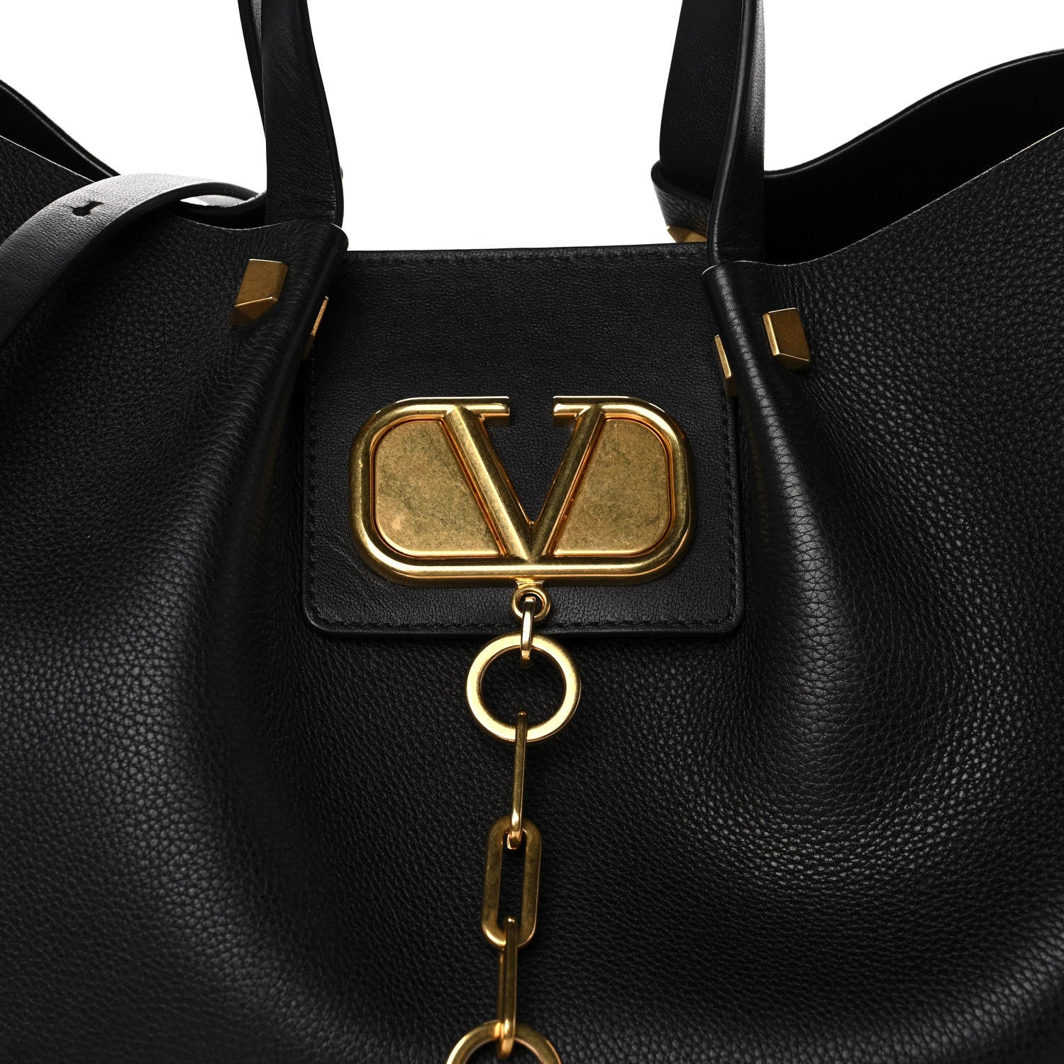 Valentino Garavani Grainy Calfskin Medium VLogo Escape Shopper Black 7 of 11
