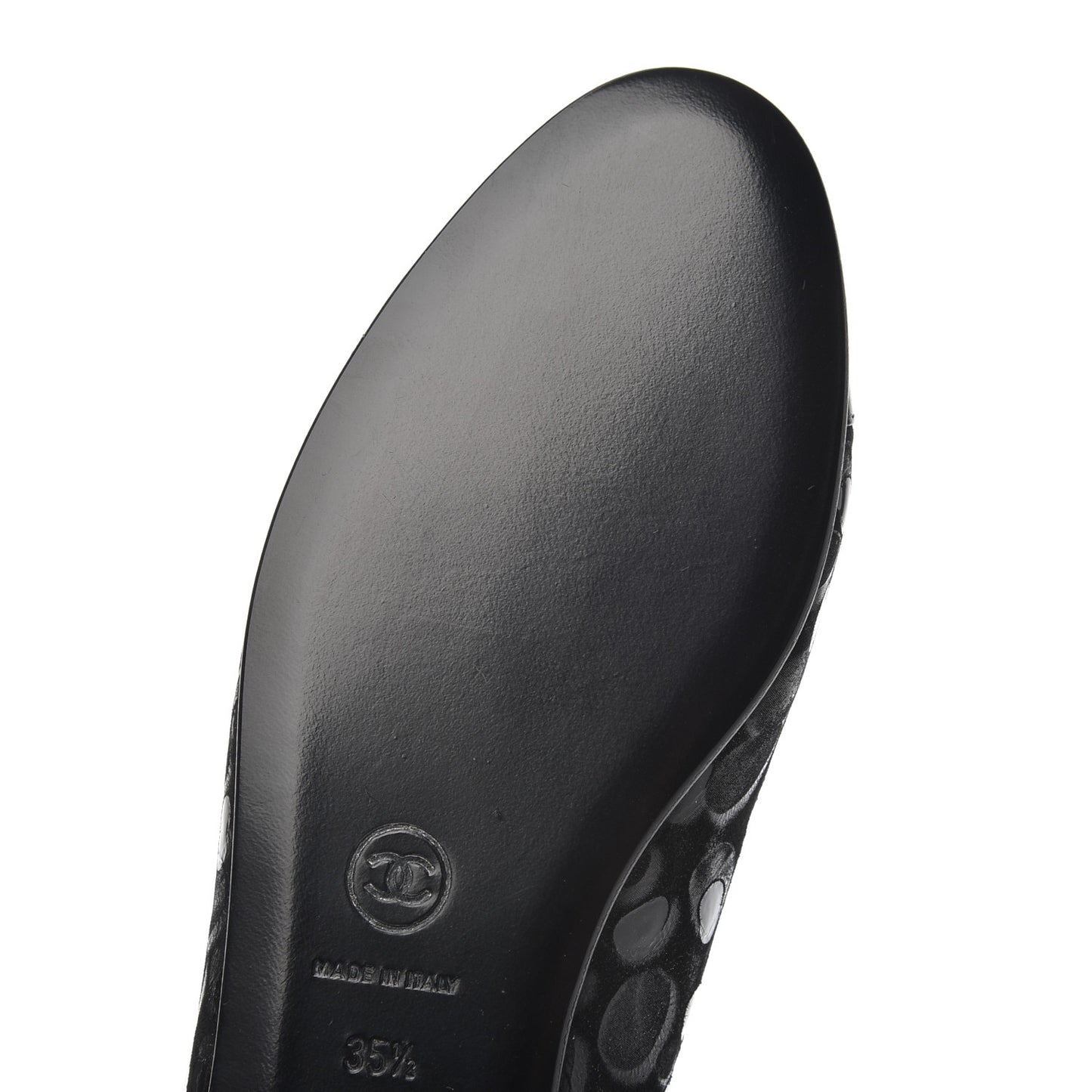 Patent Suede CC Cap Toe Ballerina Flats 35.5 Black