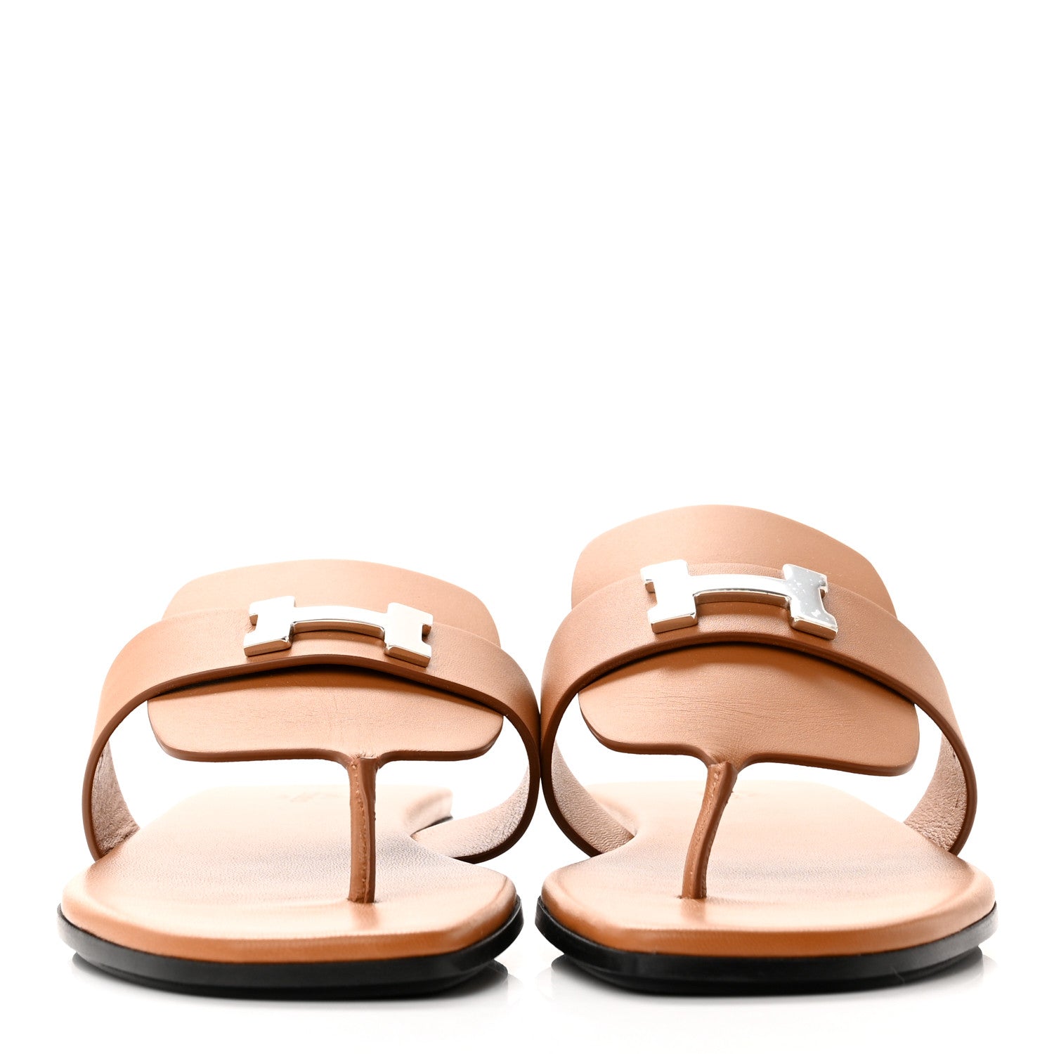 Hermes Calfskin Womens Galerie Sandals 40 Gold 2 of 11