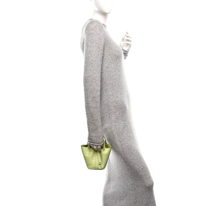 Hermes Matte Alligator Micro Picotin Lock Jaune Bourgeon 2 of 11