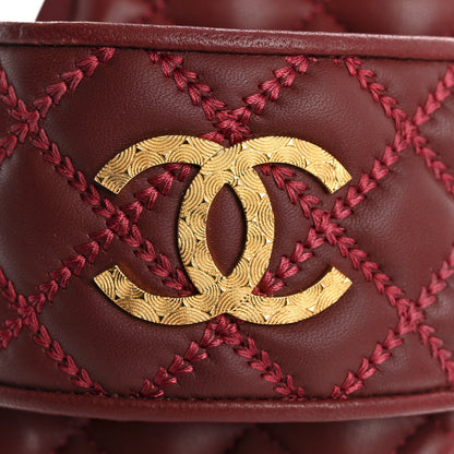 Chanel Lambskin Quilted Textured CC Mules Sandals Red 10 of 12