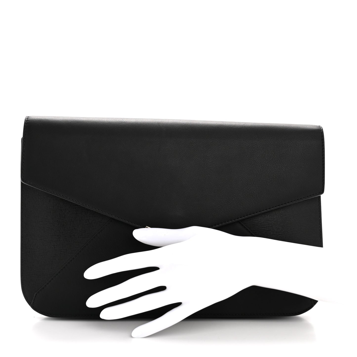 Calfskin Vitello Elite 2Jours Envelope Clutch Black