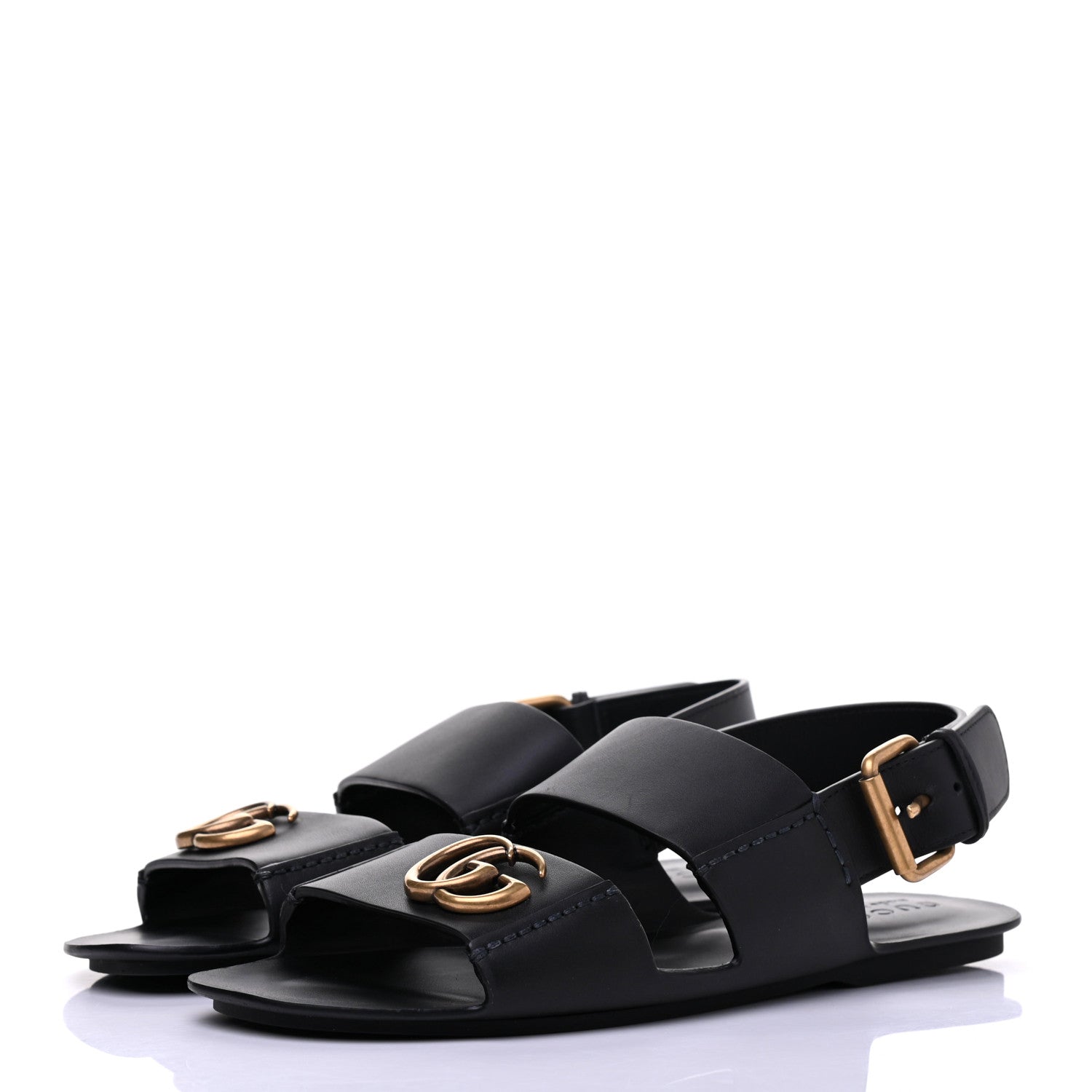 Gucci Calfskin Mens GG Marmont Sandals 7 Black 3 of 8