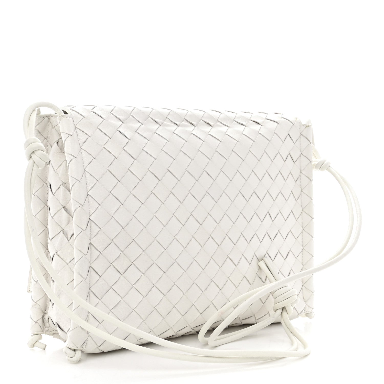 Bottega Veneta Nappa Intrecciato Medium Knot Flap Crossbody White 3 of 15