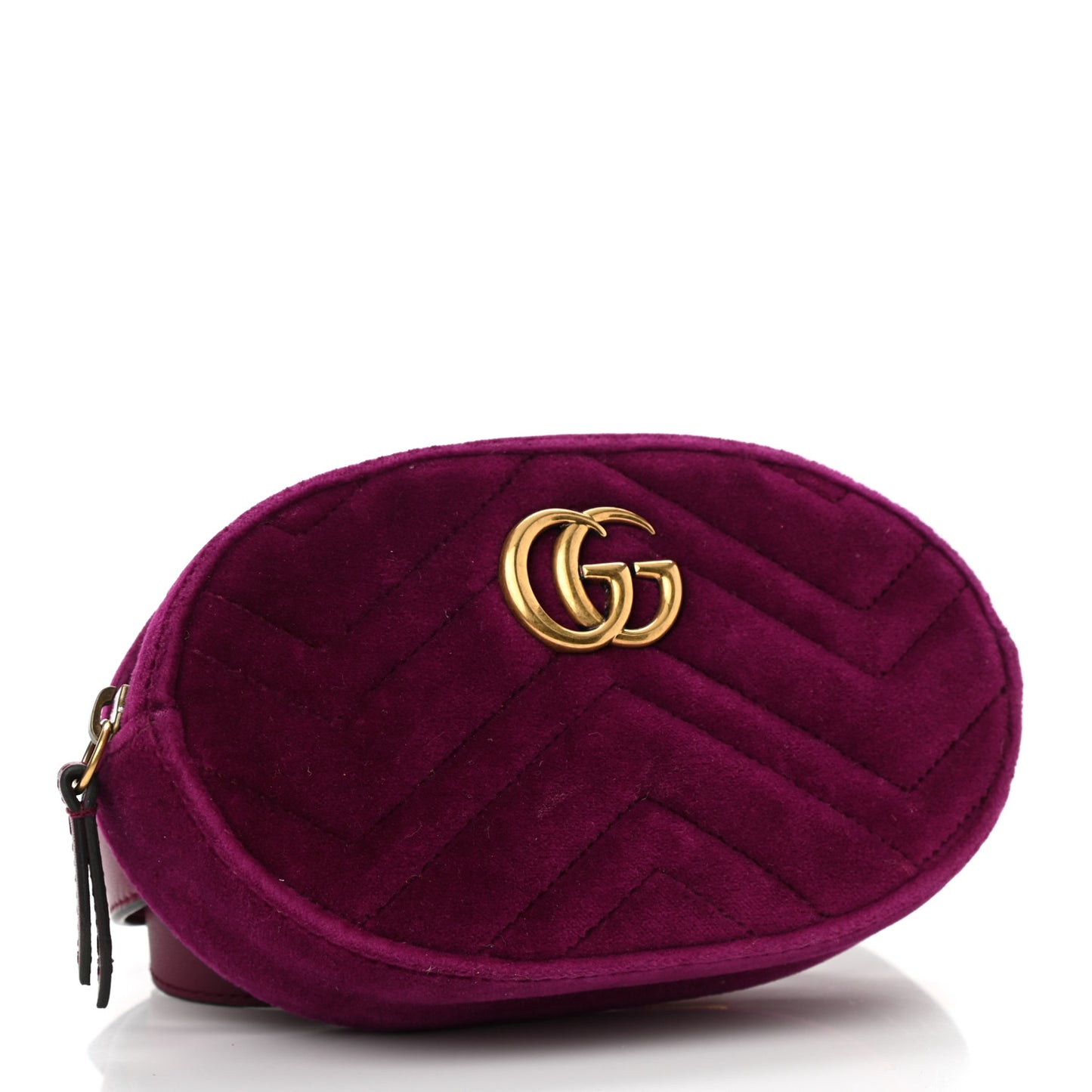 Velvet Matelasse GG Marmont Belt Bag 85 34 Fuchsia Violet Cyclamen