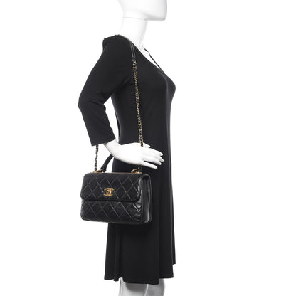 Chanel Lambskin Quilted Small Trendy CC Dual Handle Flap Bag Black 2 of 17