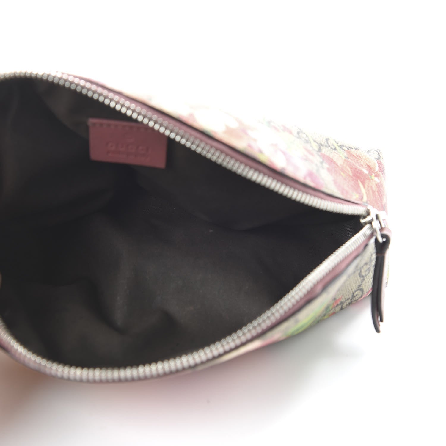 Gucci GG Supreme Monogram Blooms Large Pouch Cosmetic Case Beige Multicolor Dry Rose 5 of 12