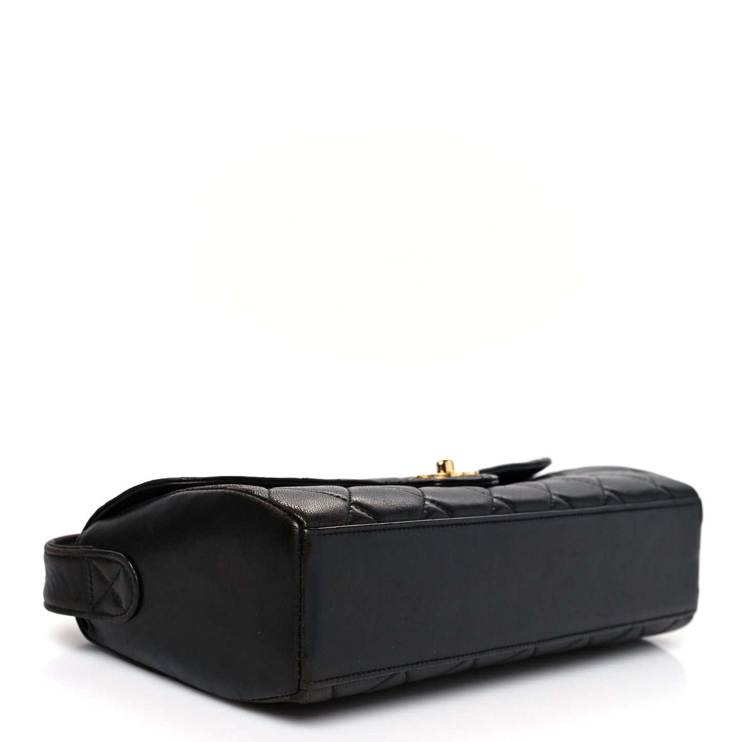 Lambskin Quilted CC Flap Shoulder Bag Black