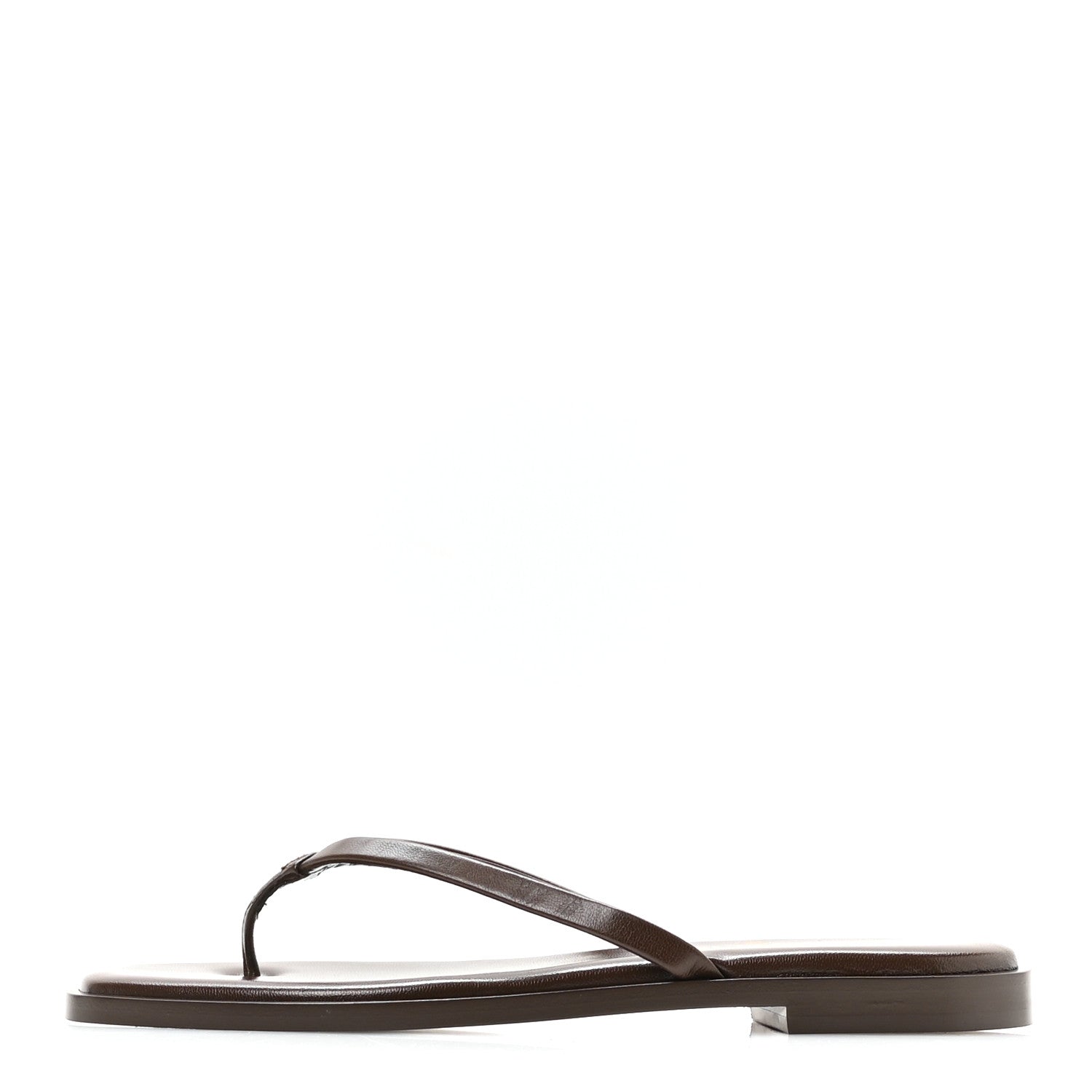 Chanel Goatskin CC Times Square Thong Sandals 37.5 Brown 1 of 8