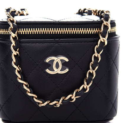 Chanel Lambskin Quilted My Chanel Lady Vanity Case With Chain Black 10 of 11