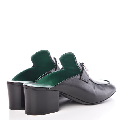 Hermes Goatskin Paradis Mules 38.5 Black 4 of 9