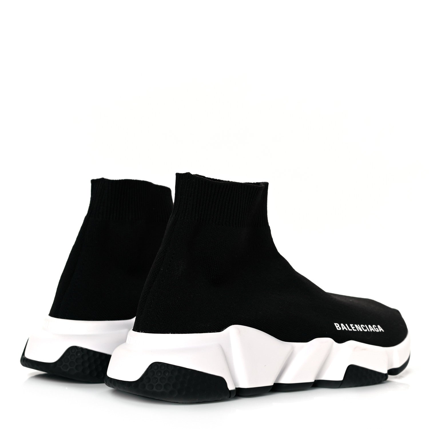 Balenciaga Neoprene Knit Womens Speed Sneakers 37 Black White 4 of 7