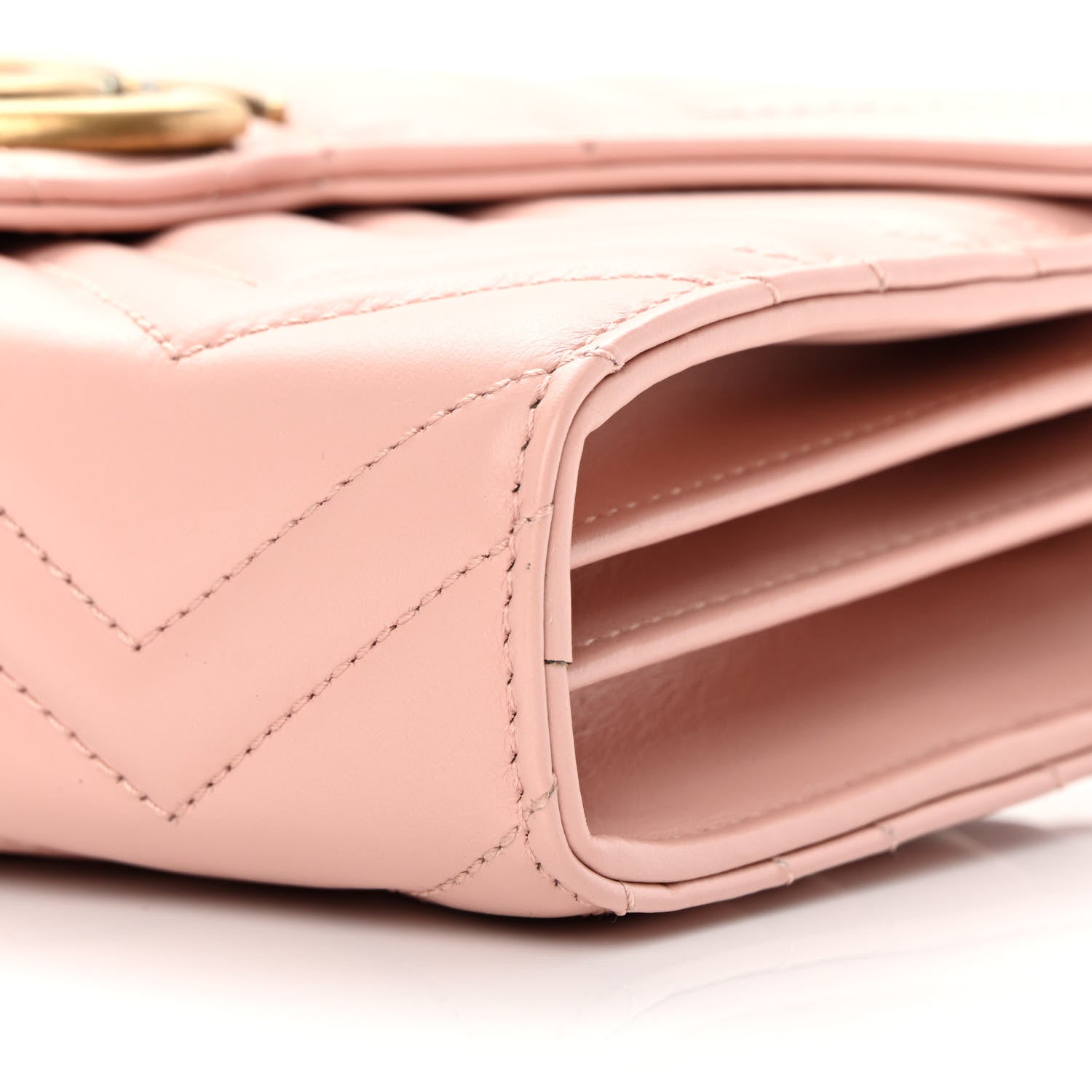 Gucci Calfskin Matelasse GG Marmont Chain Wallet Perfect Pink 10 of 11
