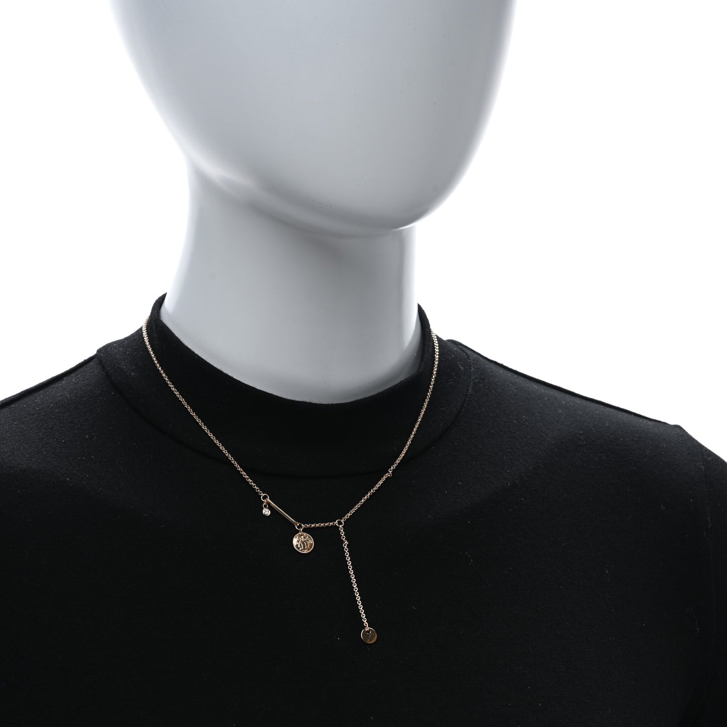 18K Rose Gold Diamond TPM Ex-Libris Pendant Necklace
