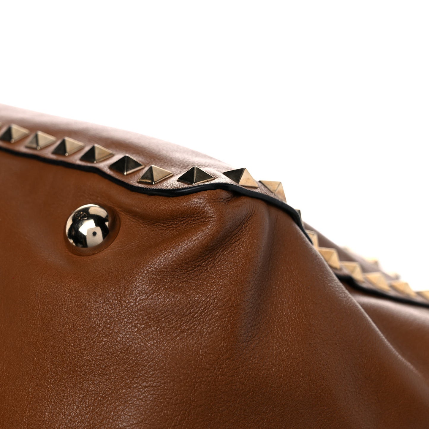 Vitello Medium Rockstud Tote Brown