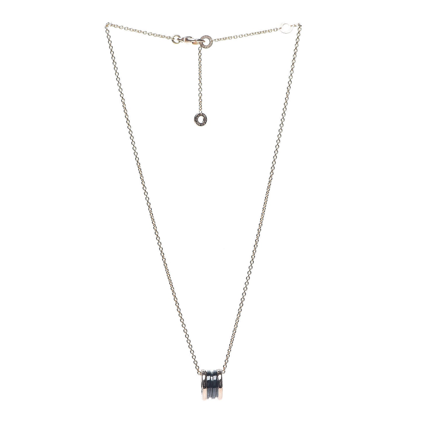 18K Rose Gold Black Ceramic B.Zero1 Pendant Necklace