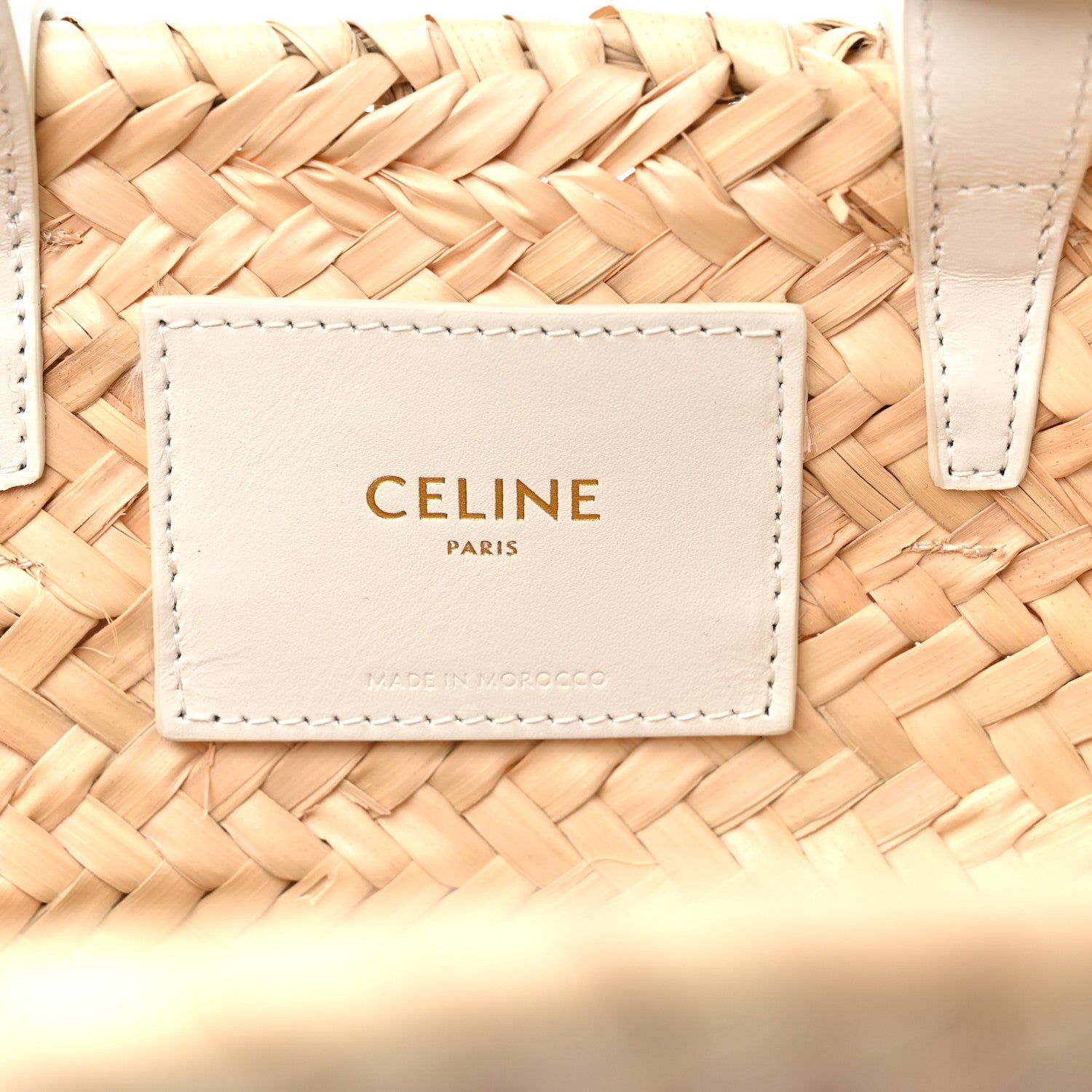 Celine Raffia Calfskin Triomphe Teen Panier White 5 of 7