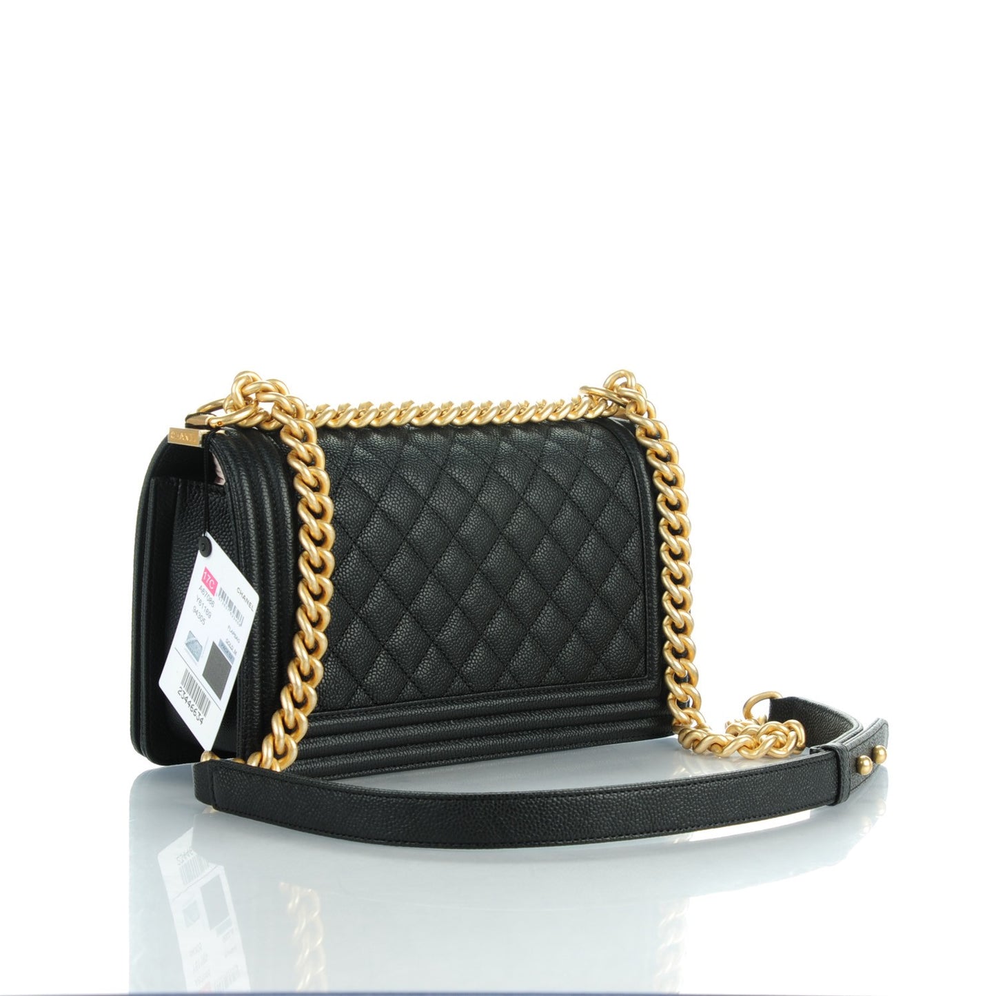 Caviar Quilted Medium Boy Flap Black