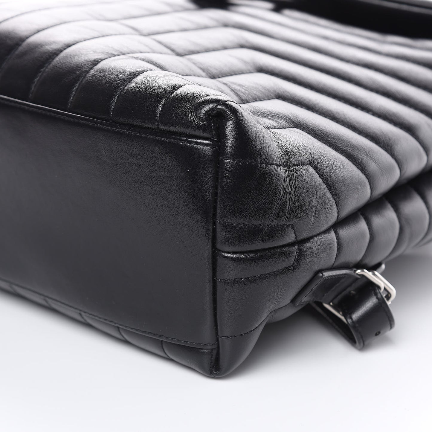 Calfskin Y Quilted Monogram Medium Loulou Backpack Black