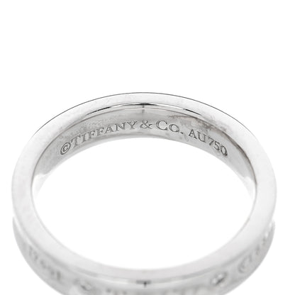 Tiffany 18K White Gold Diamond Narrow 1837 Ring 52 6 7 of 8