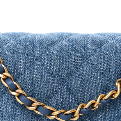 Chanel Denim Quilted Mini Pearl Crush Rectangular Flap Blue 8 of 11