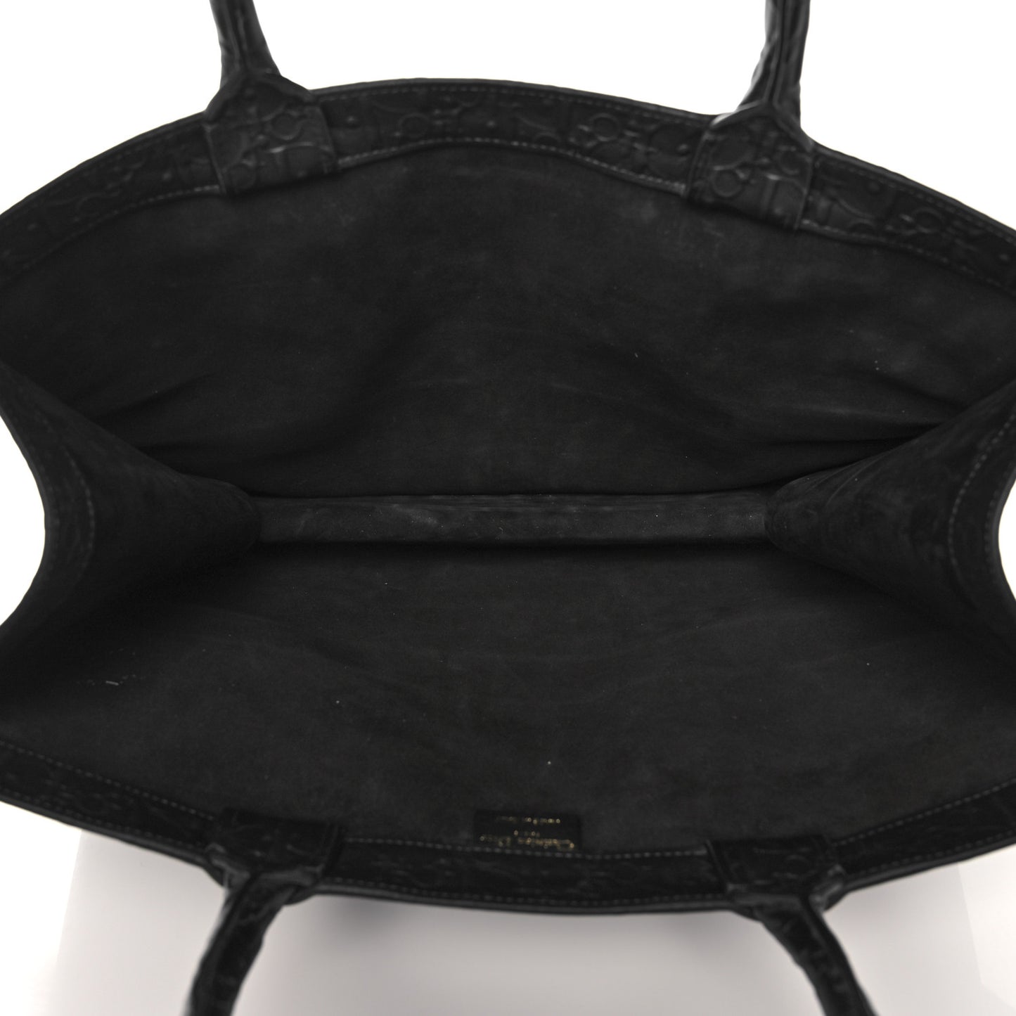 Oblique Calfskin Embossed Book Tote Black