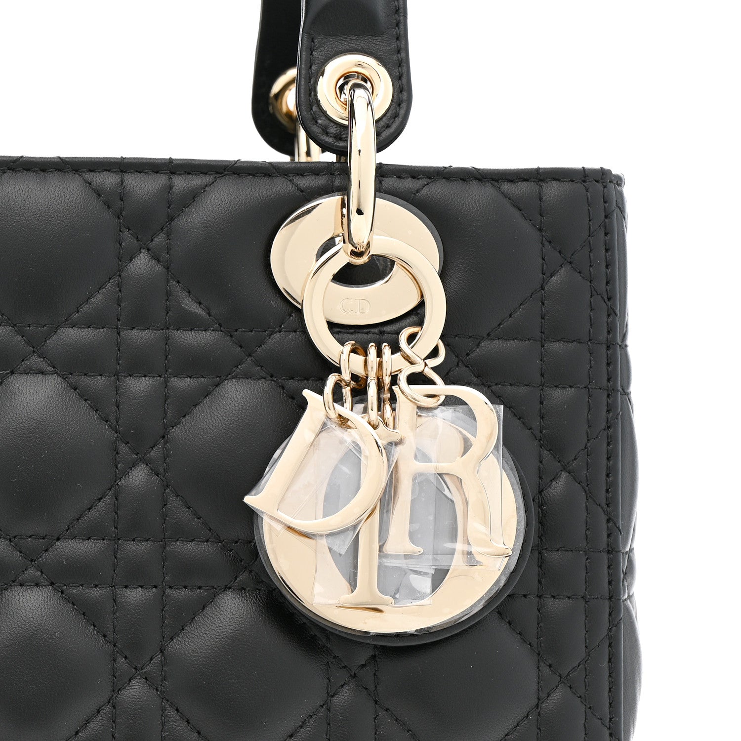 Christian Dior Lambskin Cannage Medium Lady Dior Black 8 of 11