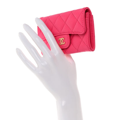 Chanel Caviar Quilted Flap Card Holder Wallet Pink 2 of 8