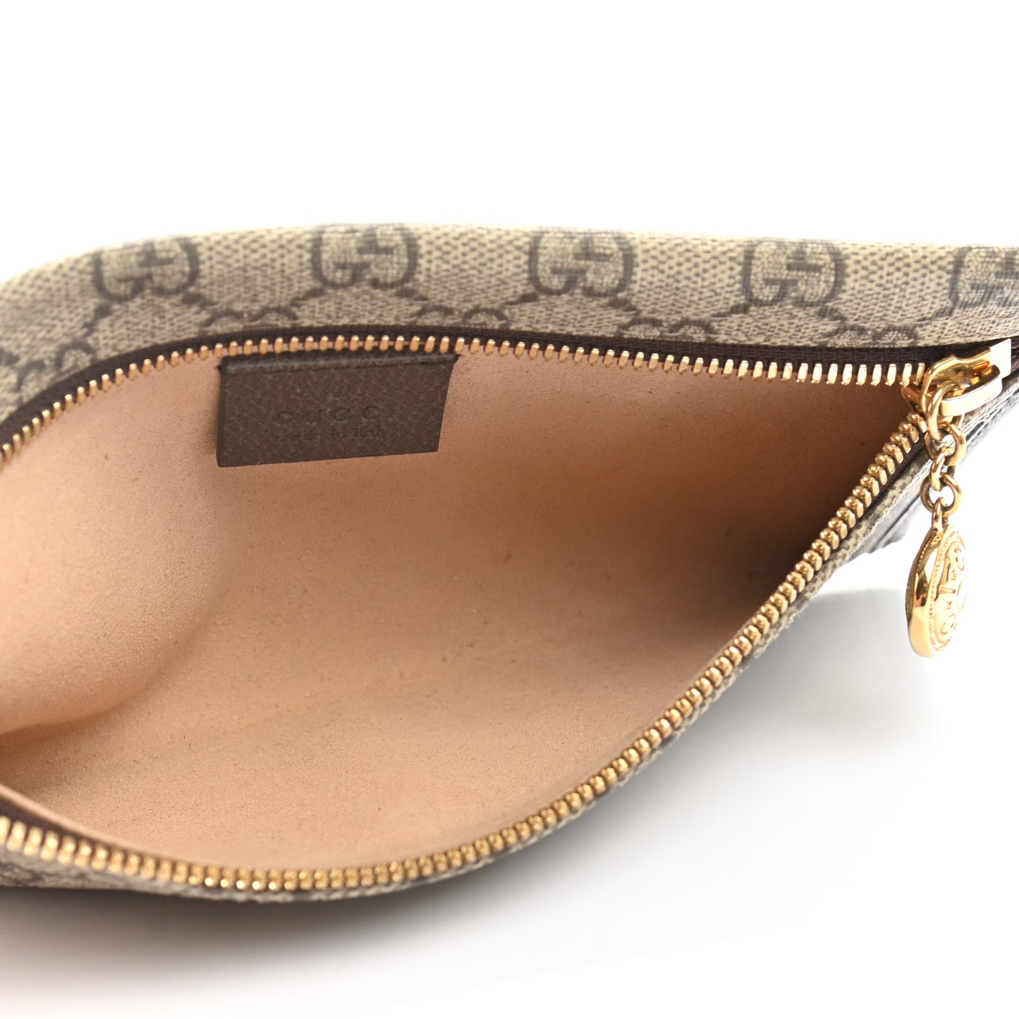 GG Supreme Monogram Large Rajah Chain Clutch Brown