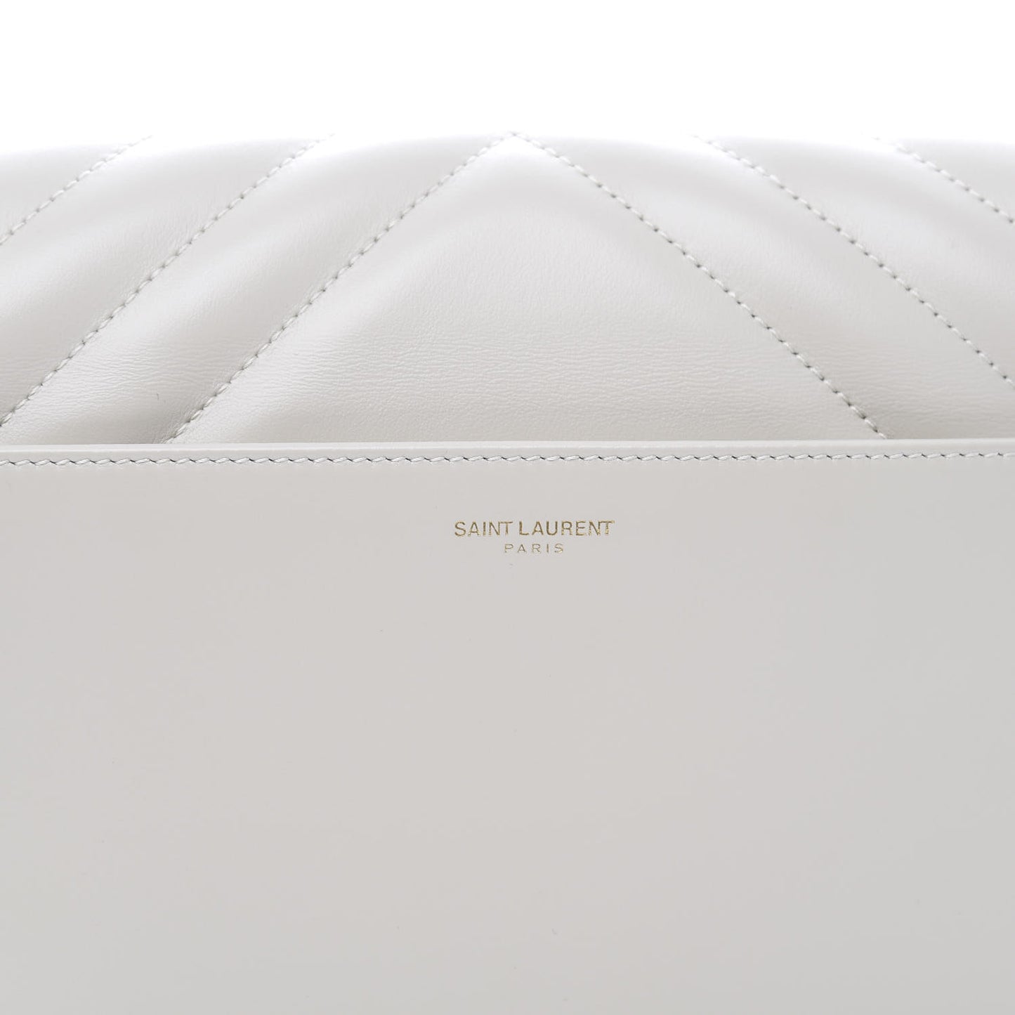 Calfskin Quilted Y Joan Satchel White