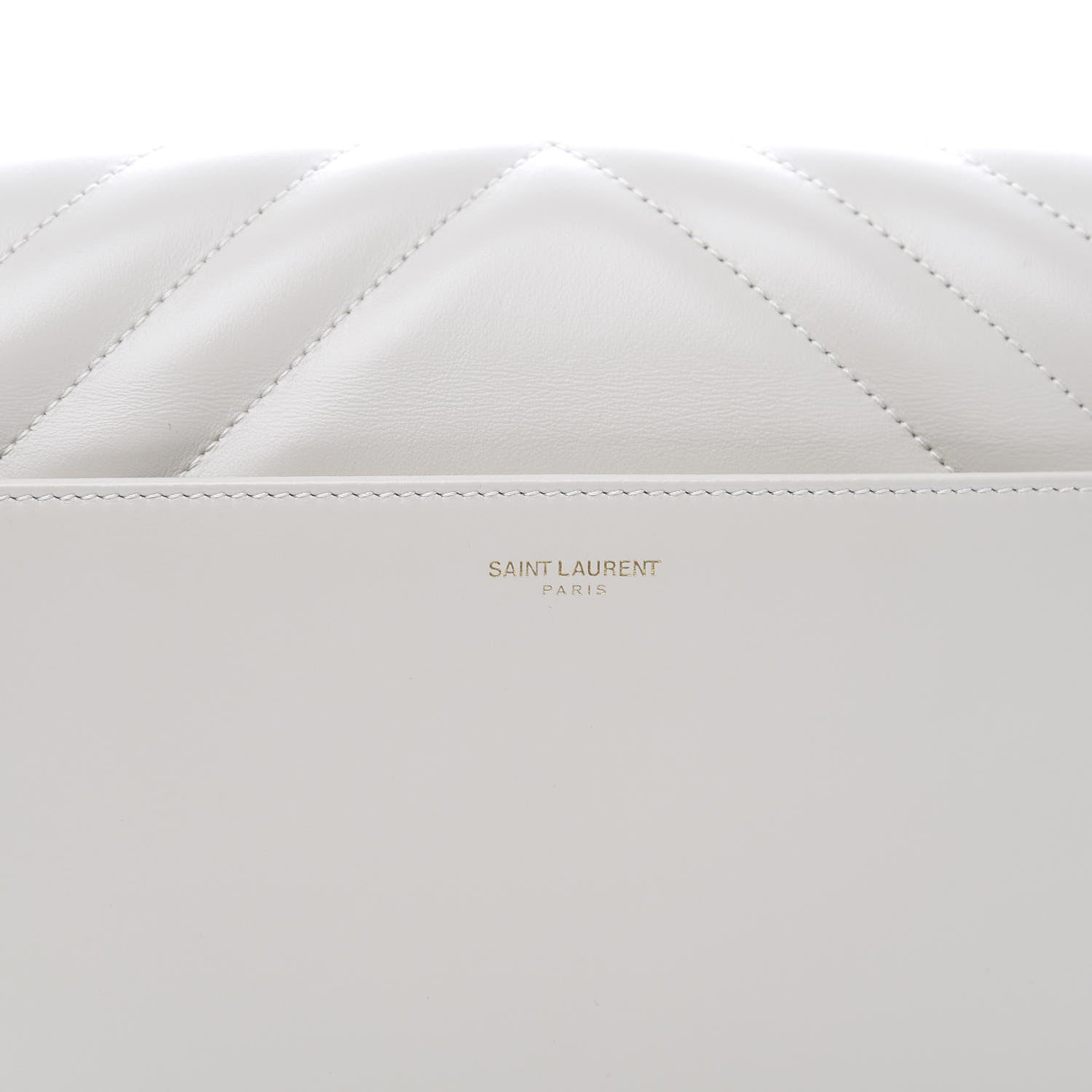 Saint Laurent Calfskin Quilted Y Joan Satchel White 8 of 11