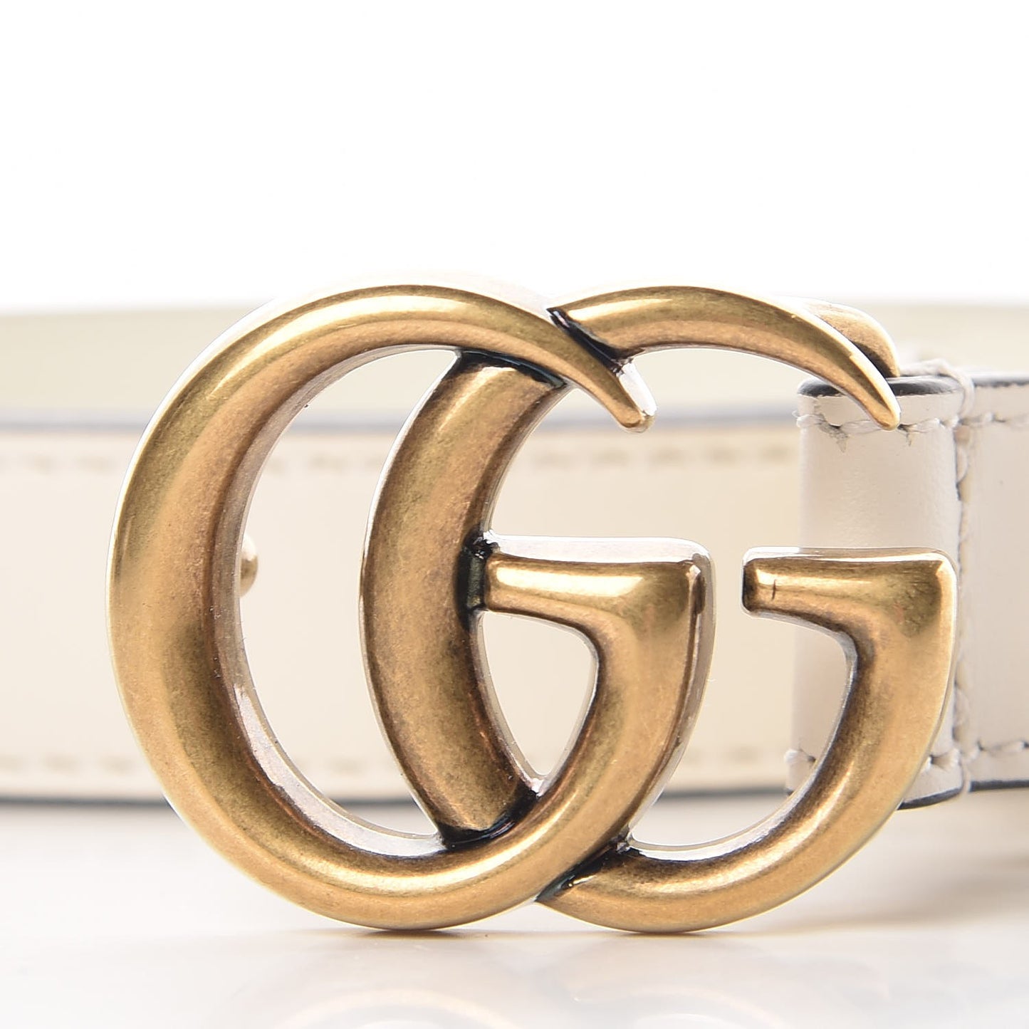 Calfskin Double G 20mm Belt 85 34 Mystic White