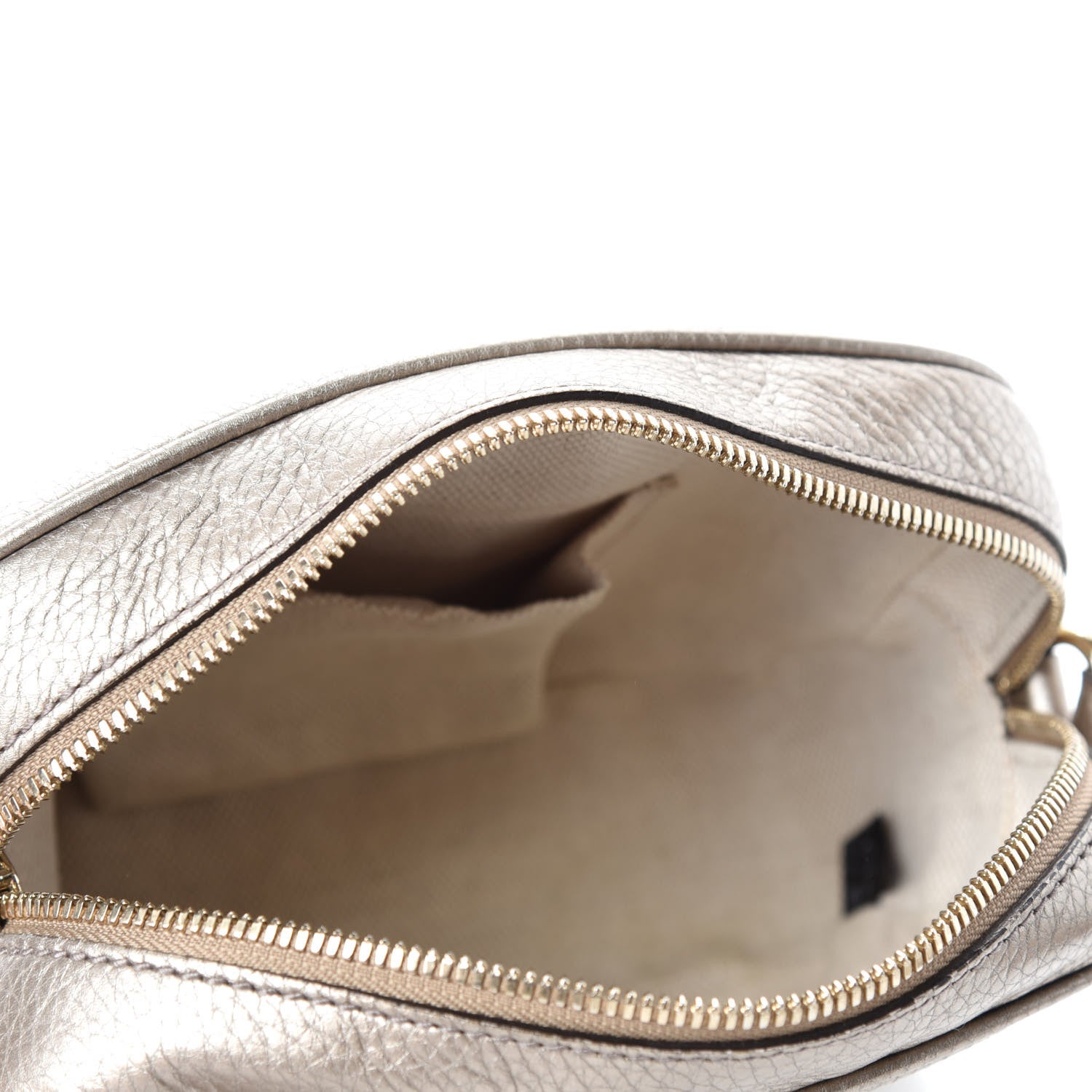 Gucci Metallic Pebbled Calfskin Small Soho Disco Bag Golden Beige 5 of 14