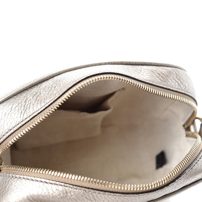 Gucci Metallic Pebbled Calfskin Small Soho Disco Bag Golden Beige 5 of 14