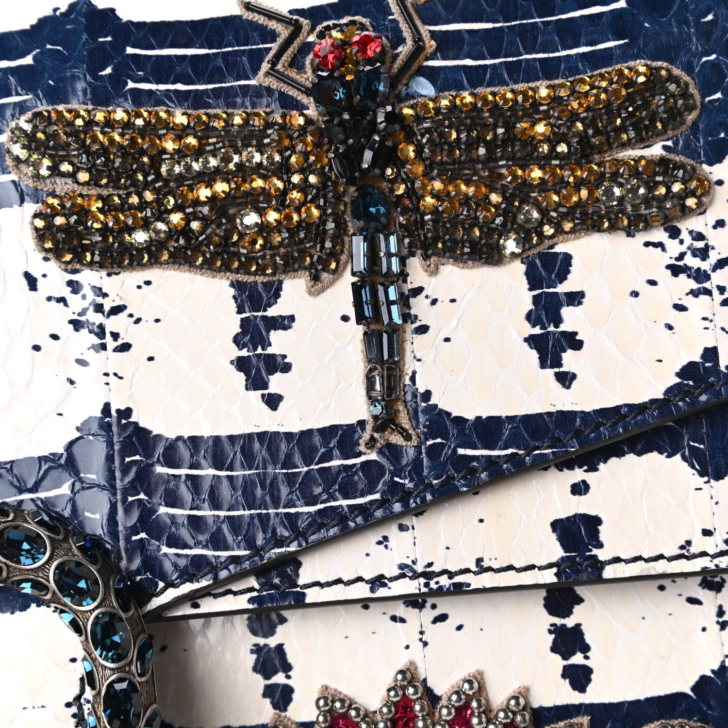 Gucci Snakeskin Dragonfly Medium Dionysus Shoulder Bag Blue 12 of 12